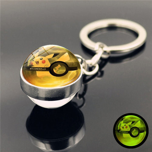 Load image into Gallery viewer, Glass Ball Pendant Cartoon Keychain
