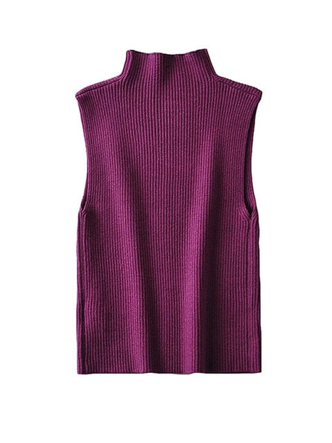 Load image into Gallery viewer, Ribbed Knit High Neck Sleeveless
