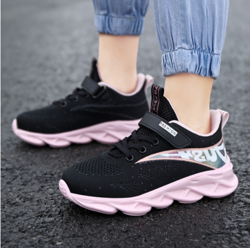 Load image into Gallery viewer, Lace-Up Girls Breathable Running Shoes
