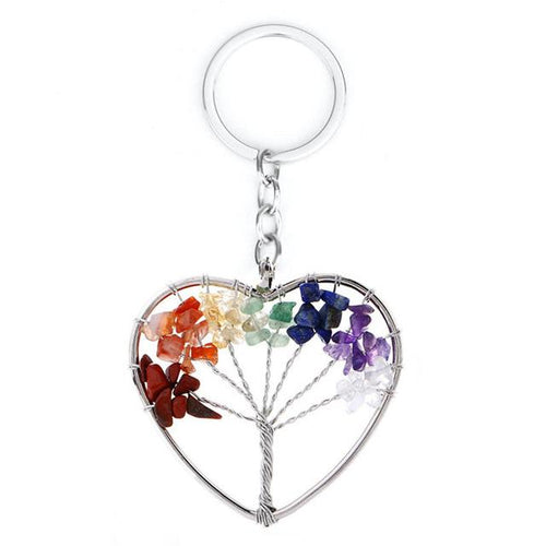 Load image into Gallery viewer, 7 Chakra Tree of Life Keychain
