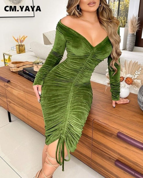 Load image into Gallery viewer, Pencil Velvet Dress
