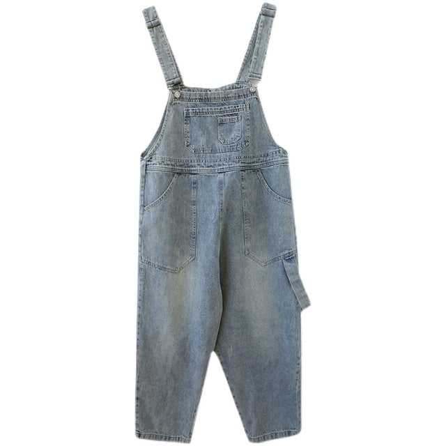 Washed Pockets Denim Jumpsuits