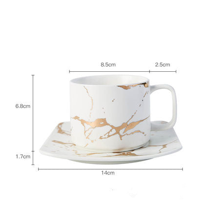 Load image into Gallery viewer, Coffee Mugs Marble Gold Inlay
