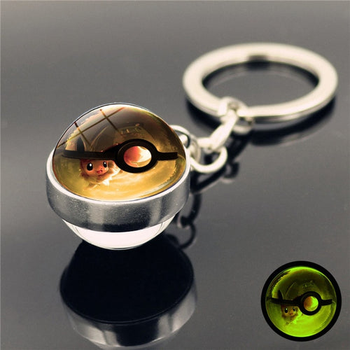 Load image into Gallery viewer, Glass Ball Pendant Cartoon Keychain
