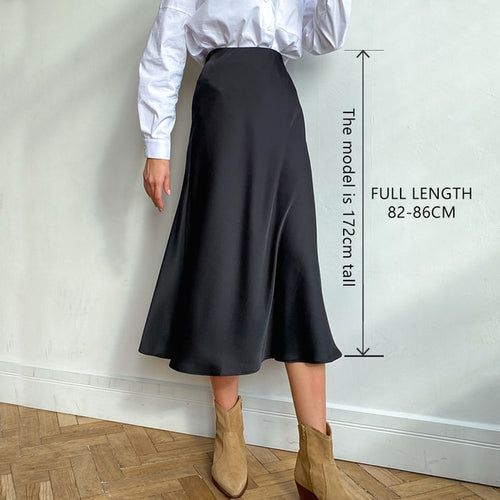 Load image into Gallery viewer, High Waisted Silk Skirt
