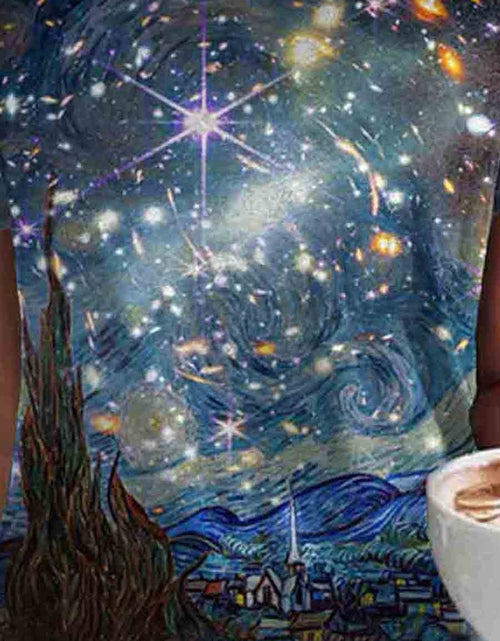 Load image into Gallery viewer, Starry Night Art Print Casual Tee
