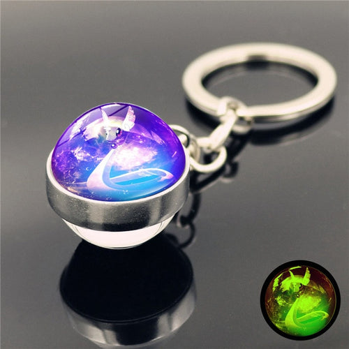 Load image into Gallery viewer, Glass Ball Pendant Cartoon Keychain
