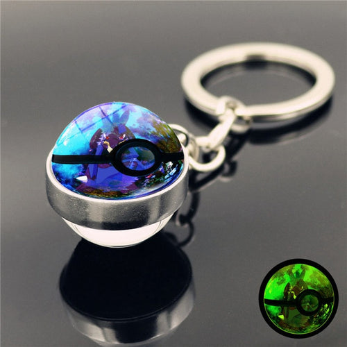 Load image into Gallery viewer, Glass Ball Pendant Cartoon Keychain
