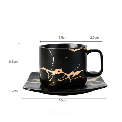 Load image into Gallery viewer, Coffee Mugs Marble Gold Inlay
