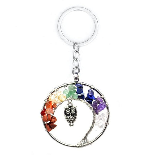 Load image into Gallery viewer, 7 Chakra Tree of Life Keychain
