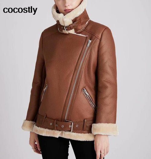 Load image into Gallery viewer, High Quality Woman&#39;s Faux Leather Fur Coat
