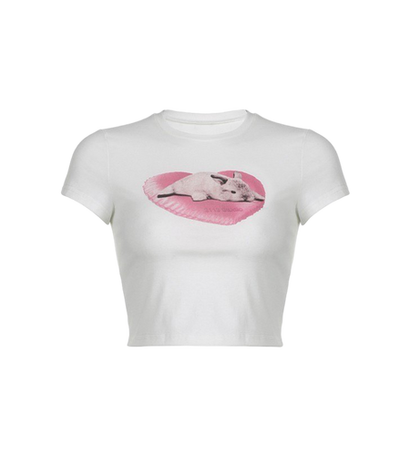 Lazy Bunny Cropped Tee