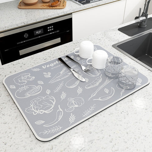 Load image into Gallery viewer, Drain Pad Rubber Dish Drying Mat
