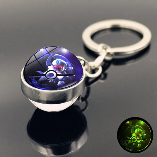 Load image into Gallery viewer, Glass Ball Pendant Cartoon Keychain
