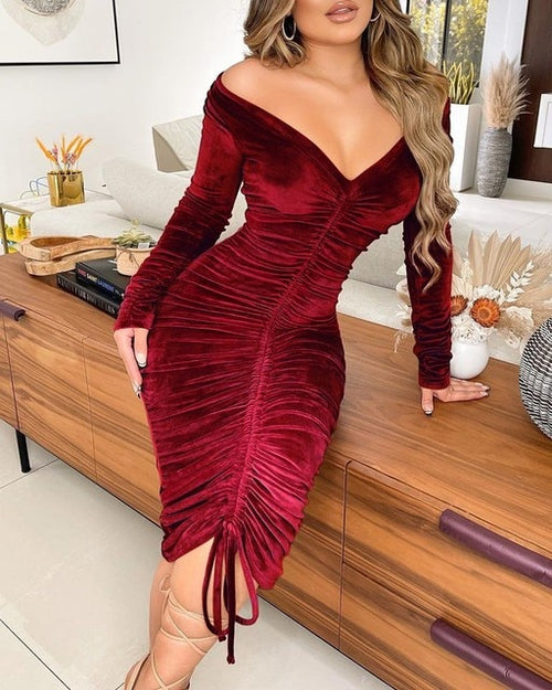 Load image into Gallery viewer, Pencil Velvet Dress
