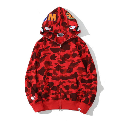 Load image into Gallery viewer, Anime Hoodie Shark Camo Full Zip
