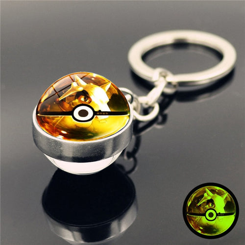 Load image into Gallery viewer, Glass Ball Pendant Cartoon Keychain
