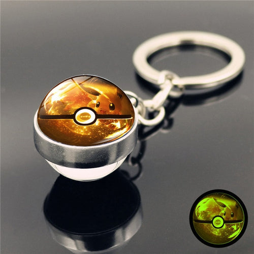 Load image into Gallery viewer, Glass Ball Pendant Cartoon Keychain
