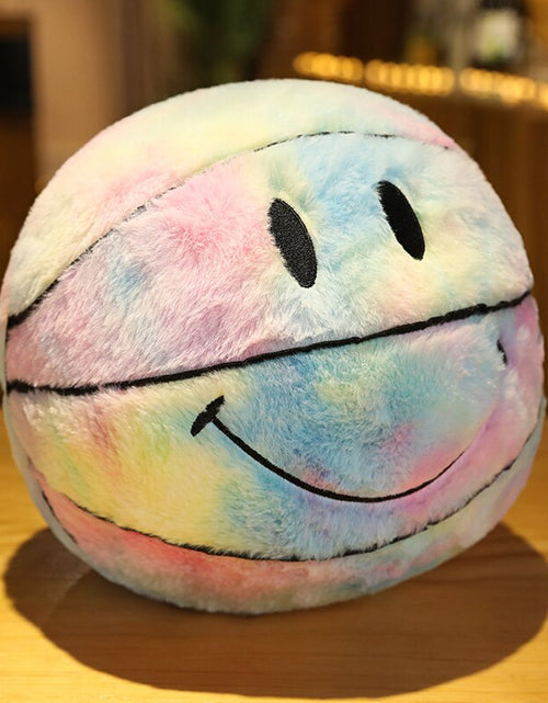 Load image into Gallery viewer, Smile Basketball Plushie Throw Pillow
