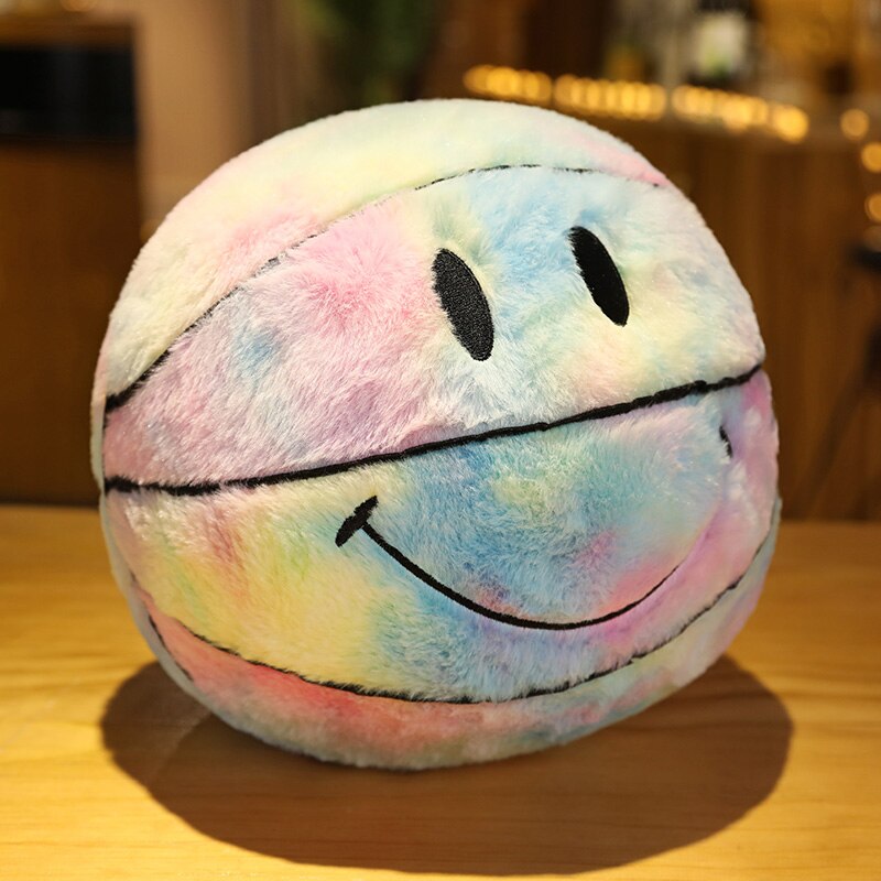 Smile Basketball Plushie Throw Pillow