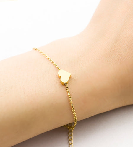 Tiny Heart Bracelet For Women Stainless Steel