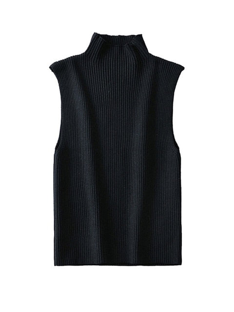 Load image into Gallery viewer, Ribbed Knit High Neck Sleeveless
