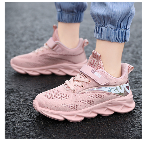 Load image into Gallery viewer, Lace-Up Girls Breathable Running Shoes
