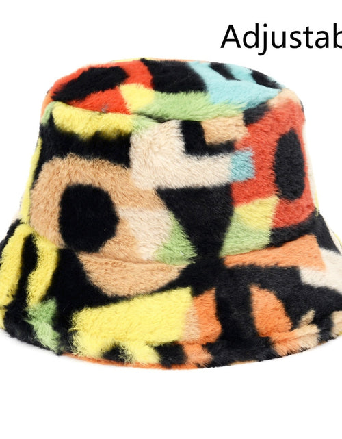 Load image into Gallery viewer, Winter Cow Leopard Faux Fur Fluffy Bucket Hats
