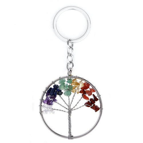 Load image into Gallery viewer, 7 Chakra Tree of Life Keychain
