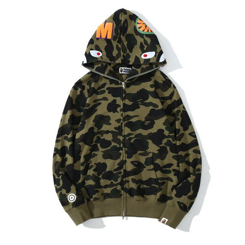 Load image into Gallery viewer, Anime Hoodie Shark Camo Full Zip
