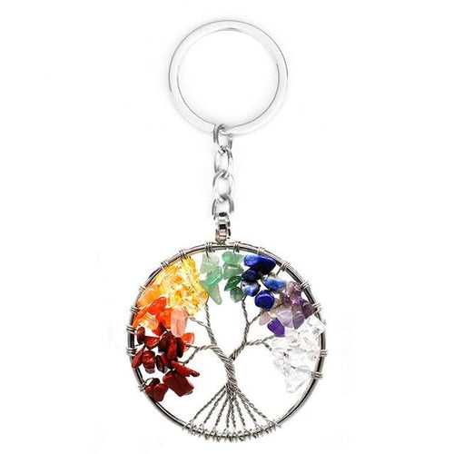 Load image into Gallery viewer, 7 Chakra Tree of Life Keychain
