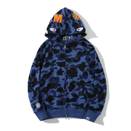 Load image into Gallery viewer, Anime Hoodie Shark Camo Full Zip
