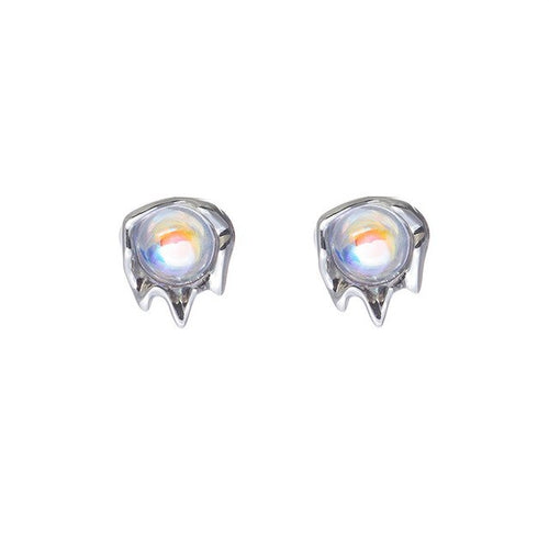 Load image into Gallery viewer, Moonstone Lava Stud Earrings
