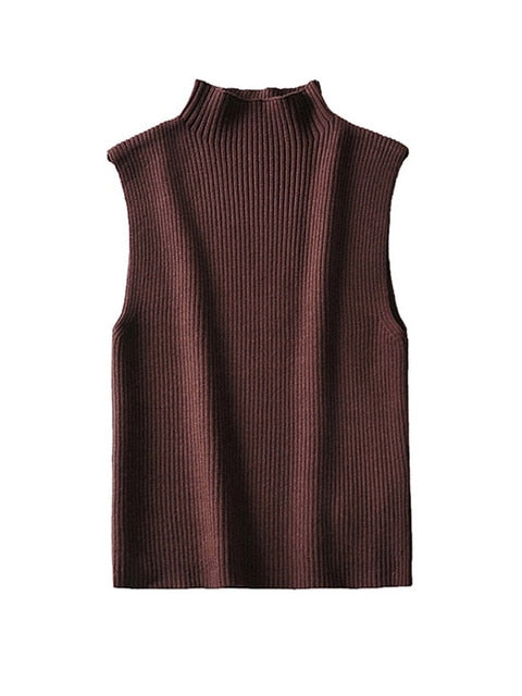 Load image into Gallery viewer, Ribbed Knit High Neck Sleeveless
