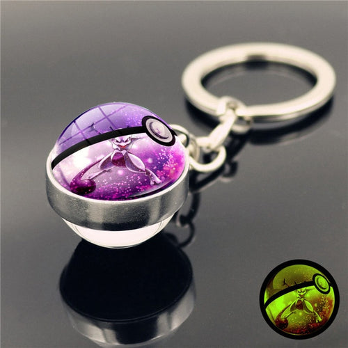 Load image into Gallery viewer, Glass Ball Pendant Cartoon Keychain
