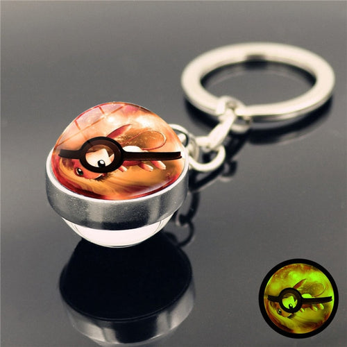 Load image into Gallery viewer, Glass Ball Pendant Cartoon Keychain
