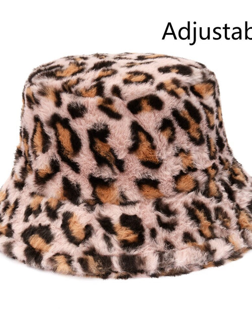 Load image into Gallery viewer, Winter Cow Leopard Faux Fur Fluffy Bucket Hats
