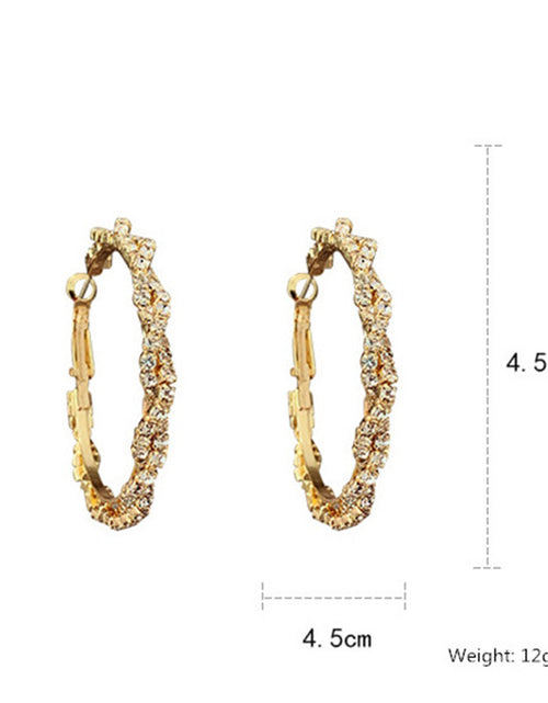 Load image into Gallery viewer, Shiny Screw Crystal Round Hoop Earrings
