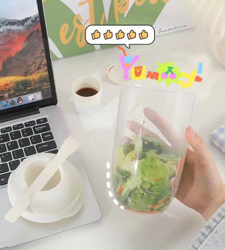 Cup Container with Fork Set