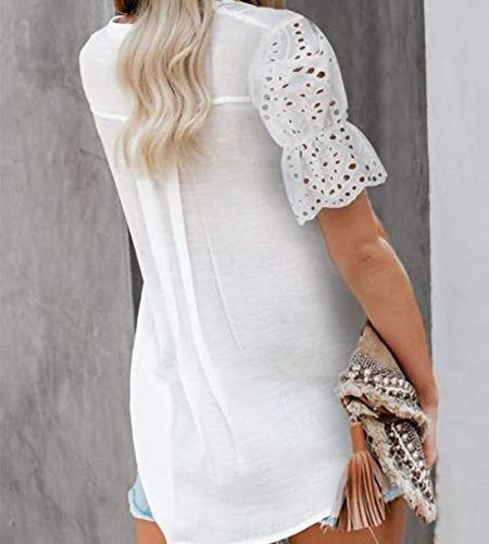 Shirt with Lace and V-neck Emily
