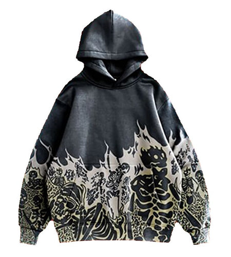 Streetwear Skull Print Hoodies