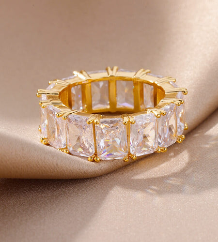 Rectangle Zircon Rings