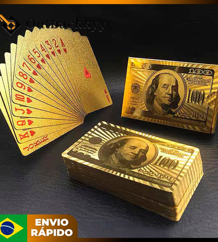 Gold Silver Veneer Poker Deck