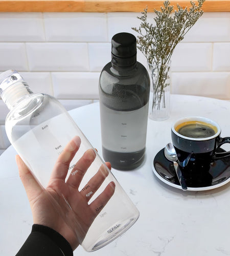 Straw Water Bottle with Time Marker