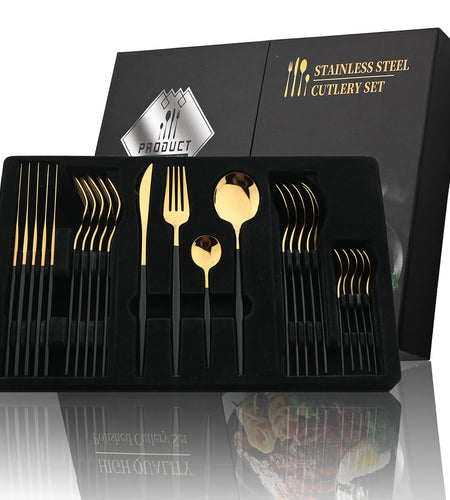24Pcs Stainless Steel Cutlery Set