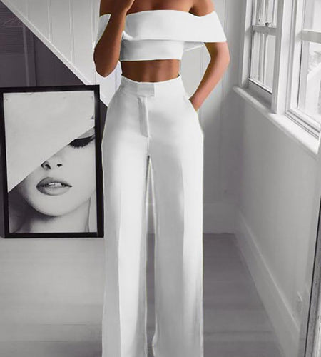 Cropped Top + Long Trousers Set