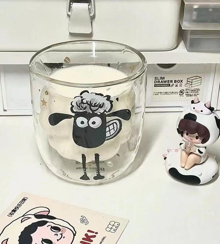 Cute Cartoon Double Glass