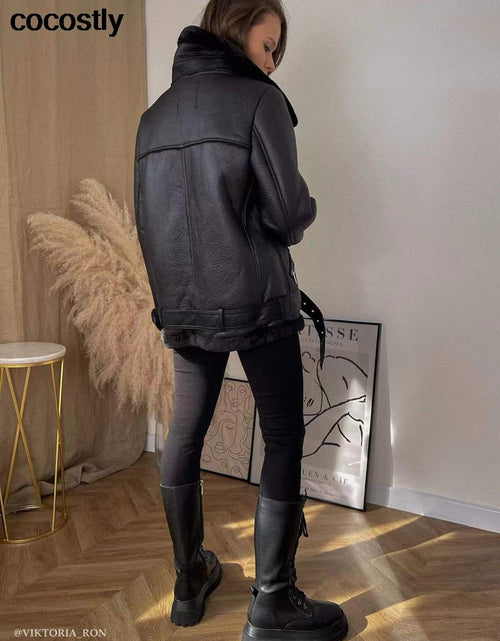 Load image into Gallery viewer, High Quality Woman&#39;s Faux Leather Fur Coat
