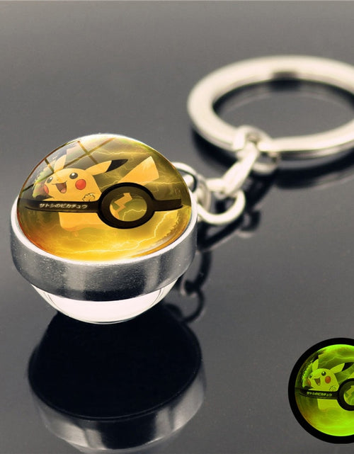 Load image into Gallery viewer, Glass Ball Pendant Cartoon Keychain
