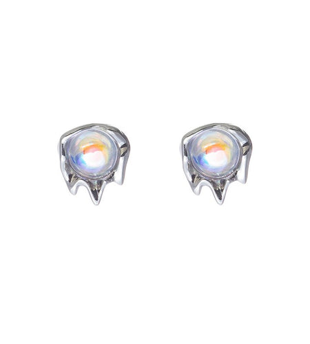 Moonstone Lava Stud Earrings